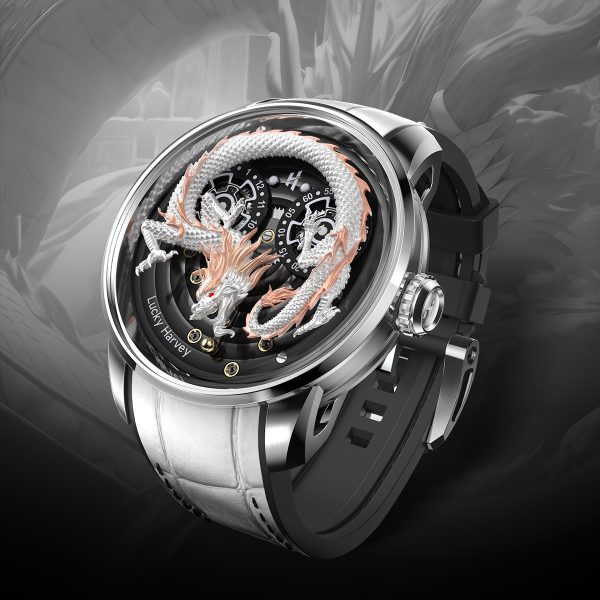 Lucky Harvey Original New White Dragon Automatic Men Watch - Image 2