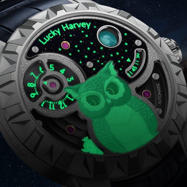 Owl Watch Three Triple Mechanical Doll Rose Gold - Image 3