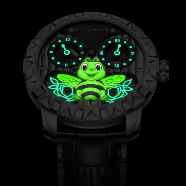 Lucky Harvey Sapphire Luminous Men Rose Gold Bee Watch - Image 6