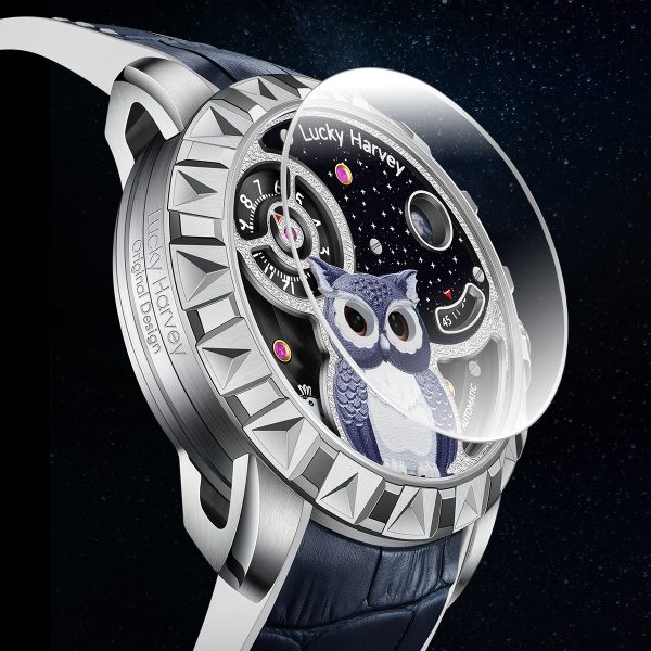 Owl Watch Three Triple Mechanical Doll Rose Gold - Image 4