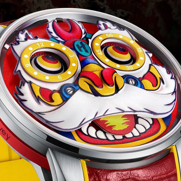 Lucky Harvey Unique Men Sapphire Green Lion Dance Watch - Image 4