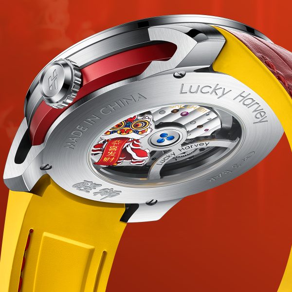 Lucky Harvey Unique Men Sapphire Green Lion Dance Watch - Image 7