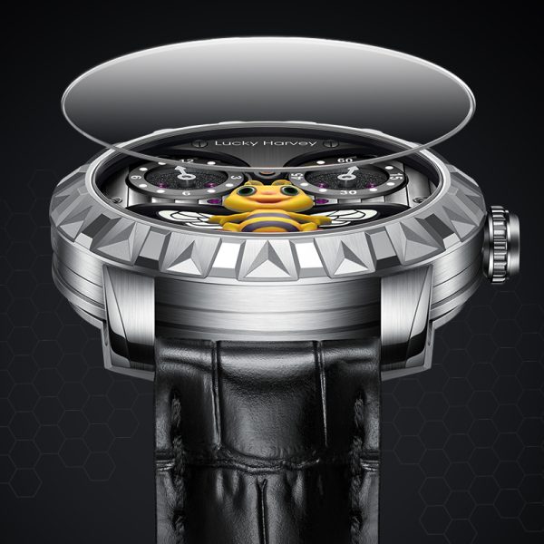 Lucky Harvey Sapphire Luminous Men Rose Gold Bee Watch - Image 9