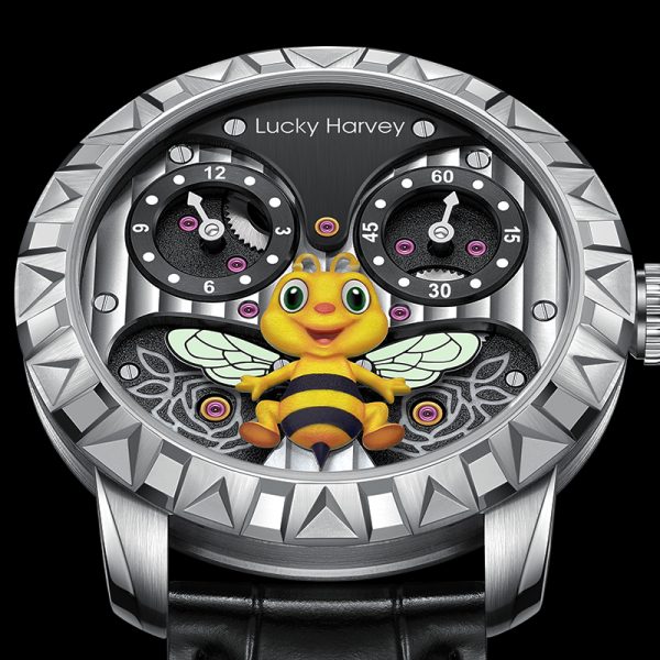 Lucky Harvey Sapphire Luminous Men Rose Gold Bee Watch - Image 3