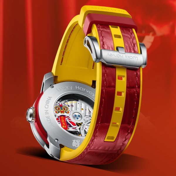 Lucky Harvey Unique Men Sapphire Green Lion Dance Watch - Image 8