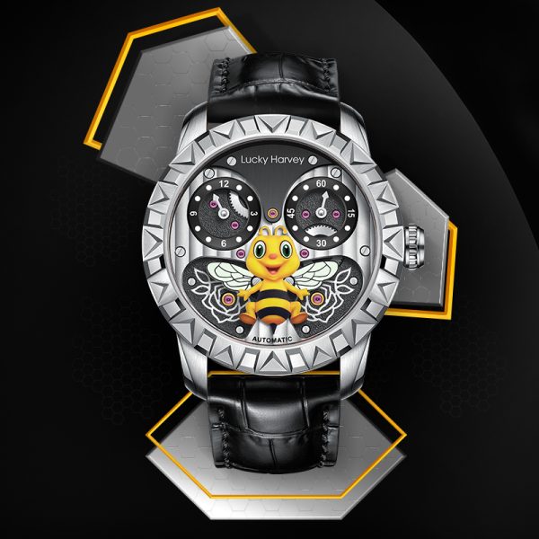 Lucky Harvey Sapphire Luminous Men Rose Gold Bee Watch - Image 2